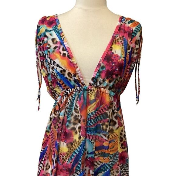 Kenneth Cole Reaction Multicolor swim coverup M - Picture 3 of 11